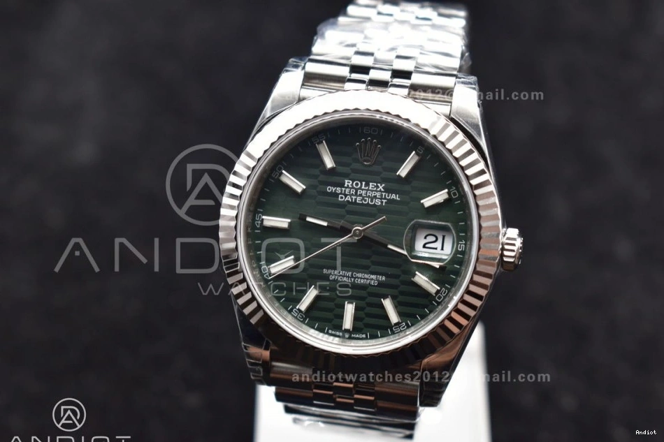 1:1 Fluted Green 904L VSF 41 VS3235 DateJust Steel Dial Bracelet Best Textured 126334 Jubilee Edition on Bezel 0419